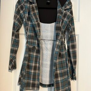 Self Esteem Plaid Peacoat